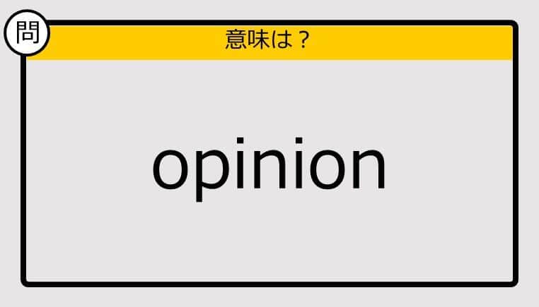 【大人の英語テスト】opinion《この単語の意味は？》