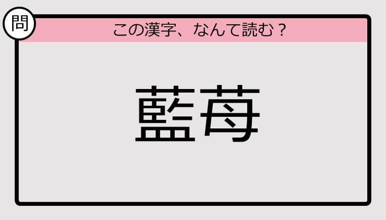 【いきなり漢字テスト】「藍苺」ってなんて読む？《難読漢字クイズ》