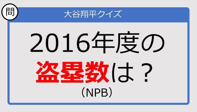 【大谷翔平クイズ】2016年度の盗塁数は？