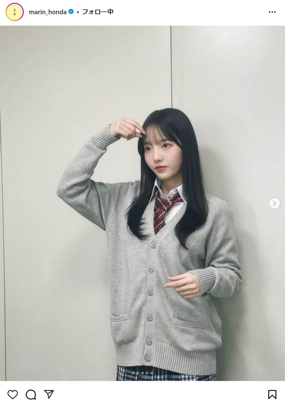 本田真凜さんのインスタグラムより（marin_honda）