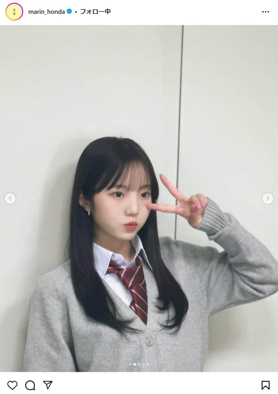 本田真凜さんのインスタグラムより（marin_honda）