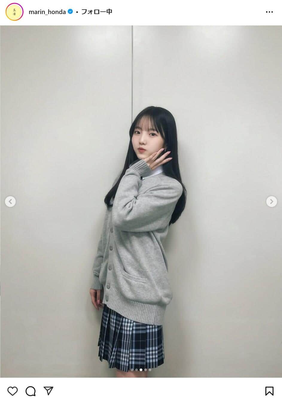 本田真凜さんのインスタグラムより（marin_honda）