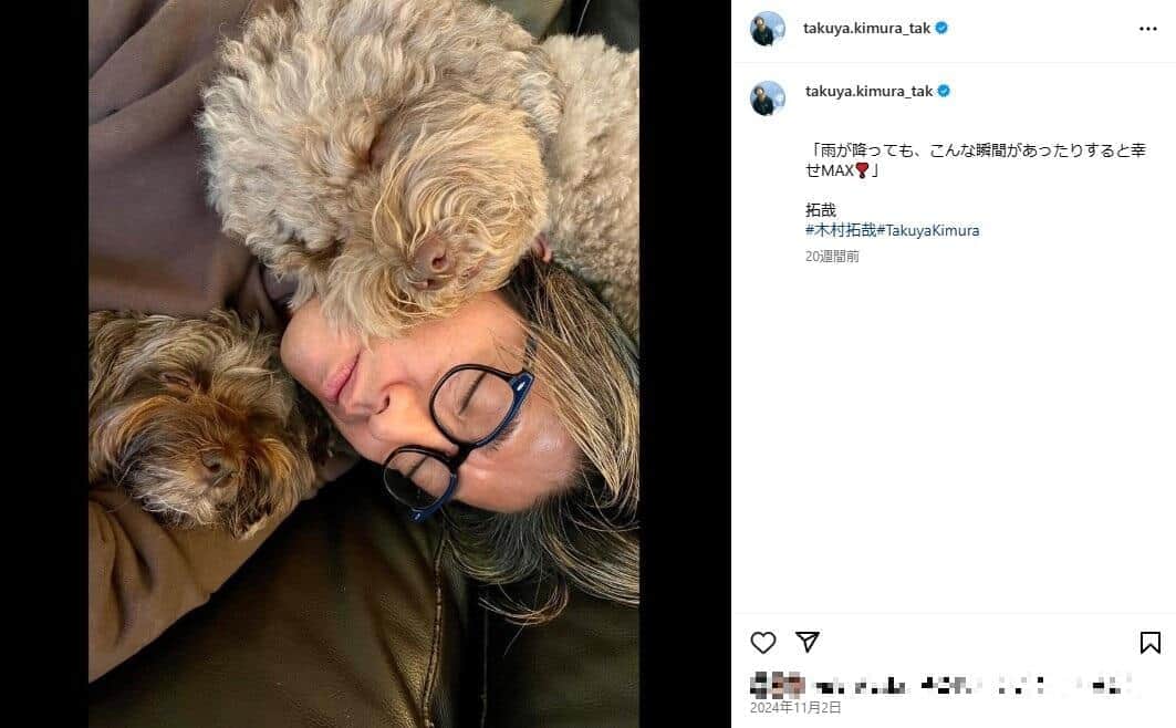 木村拓哉さんのインスタグラム（＠takuya.kimura_tak）より