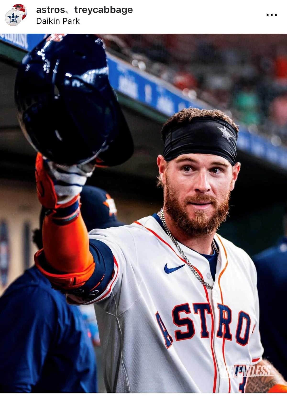 大リーグ時代のキャベッジ（本人インスタグラムより）