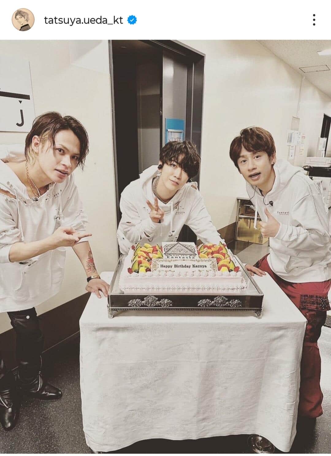 上田竜也さんのインスタグラム（＠tatsuya.ueda_kt）より