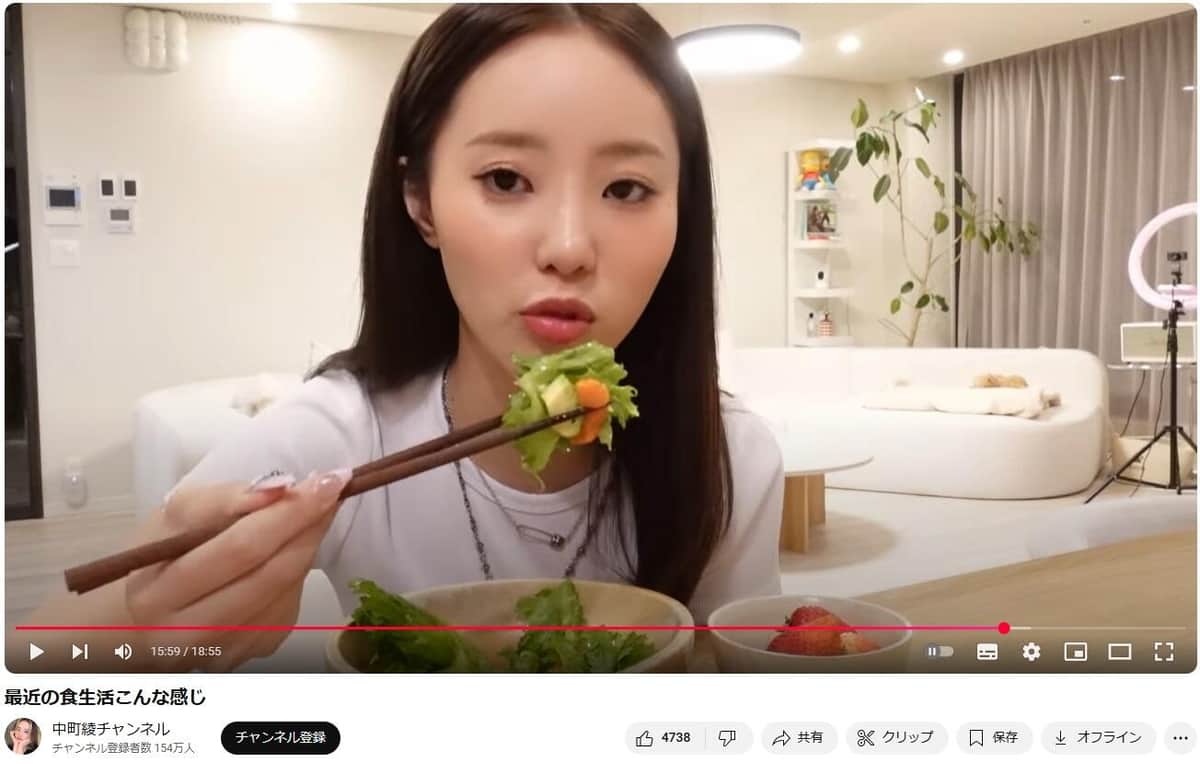 中町綾さんのYouTubeより