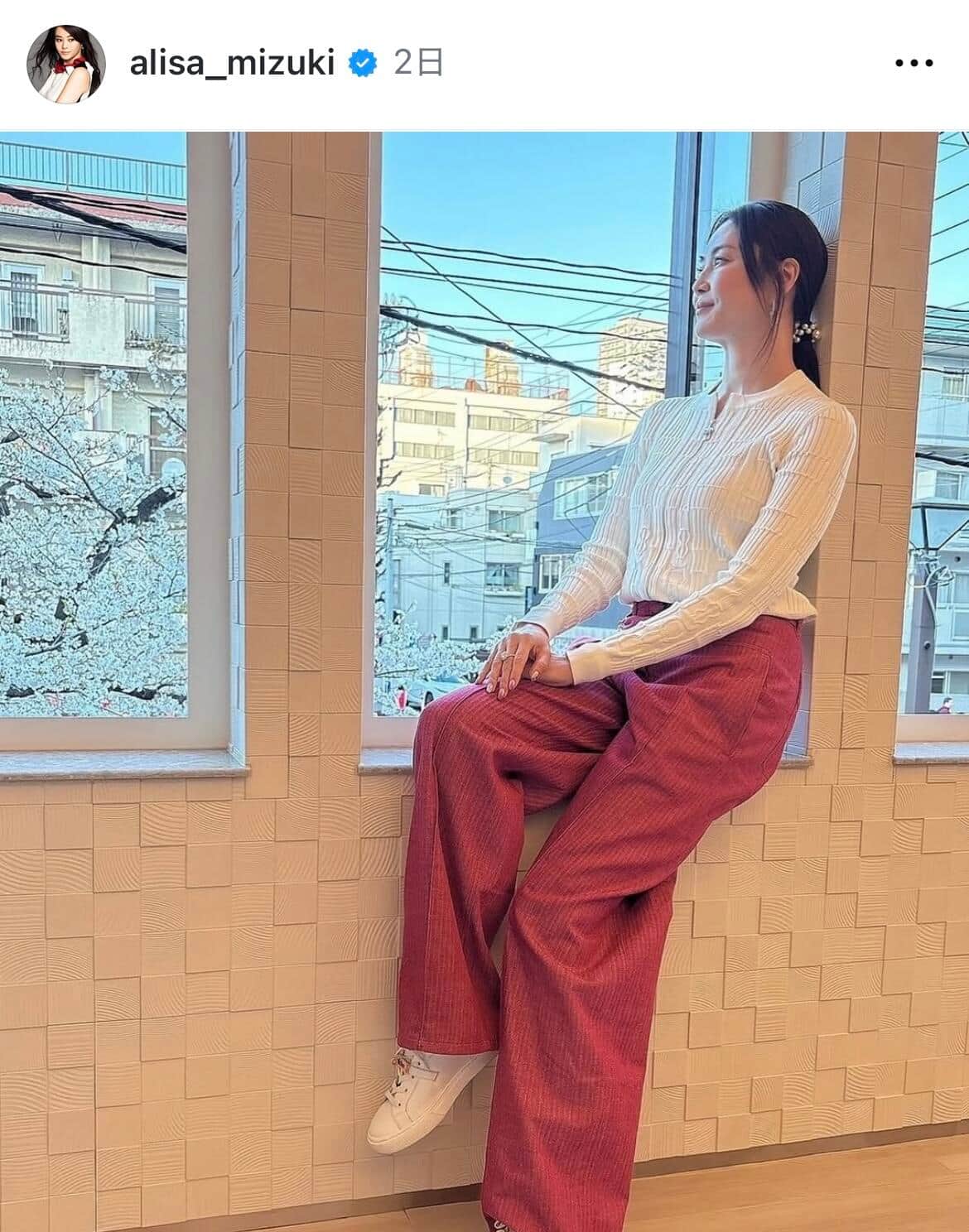 観月ありささんのインスタグラム（＠alisa_mizuki）より
