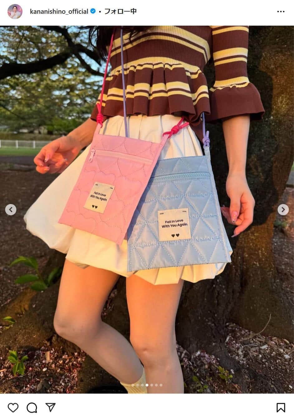 西野カナさんのインスタグラムより（kananishino_official）