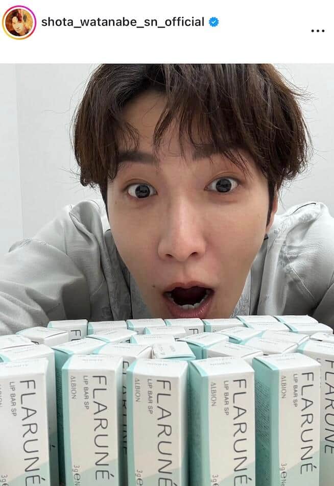 渡辺翔太さんのインスタグラム（＠shota_watanabe_sn_official）より