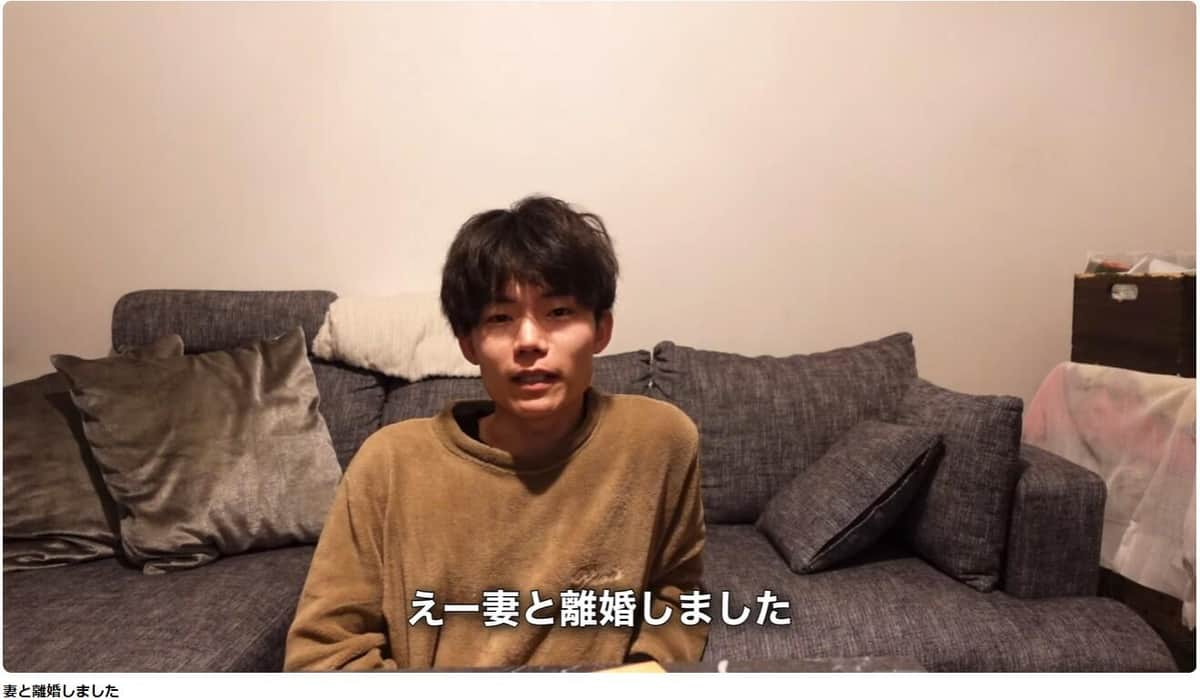 Soy王子さん。妻との離婚を動画で報告した