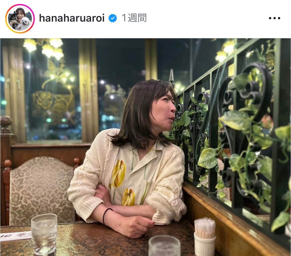 小野真弓さんのインスタグラム（＠hanaharuaroi）より