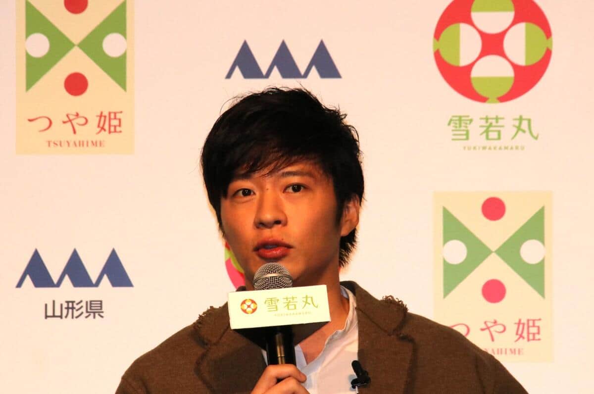 「雪若丸」イメージキャラクター就任時の田中圭さん（2018年撮影）