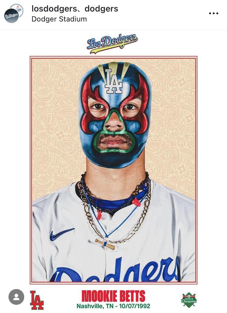 ムーキー・ベッツ選手。ロサンゼルス・ドジャースのスペイン語版インスタグラム（＠losdodgers）より