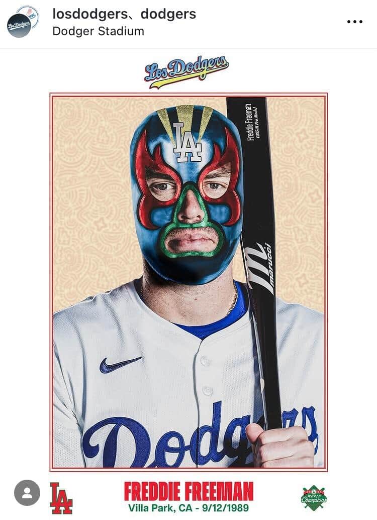 フレディ・フリーマン選手。ロサンゼルス・ドジャースのスペイン語版インスタグラム（＠losdodgers）より