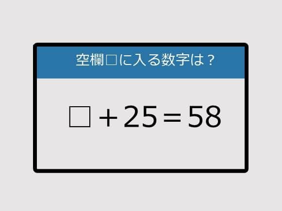 【まいにち脳トレ脳カツ】□＋25＝58《算数クイズ》