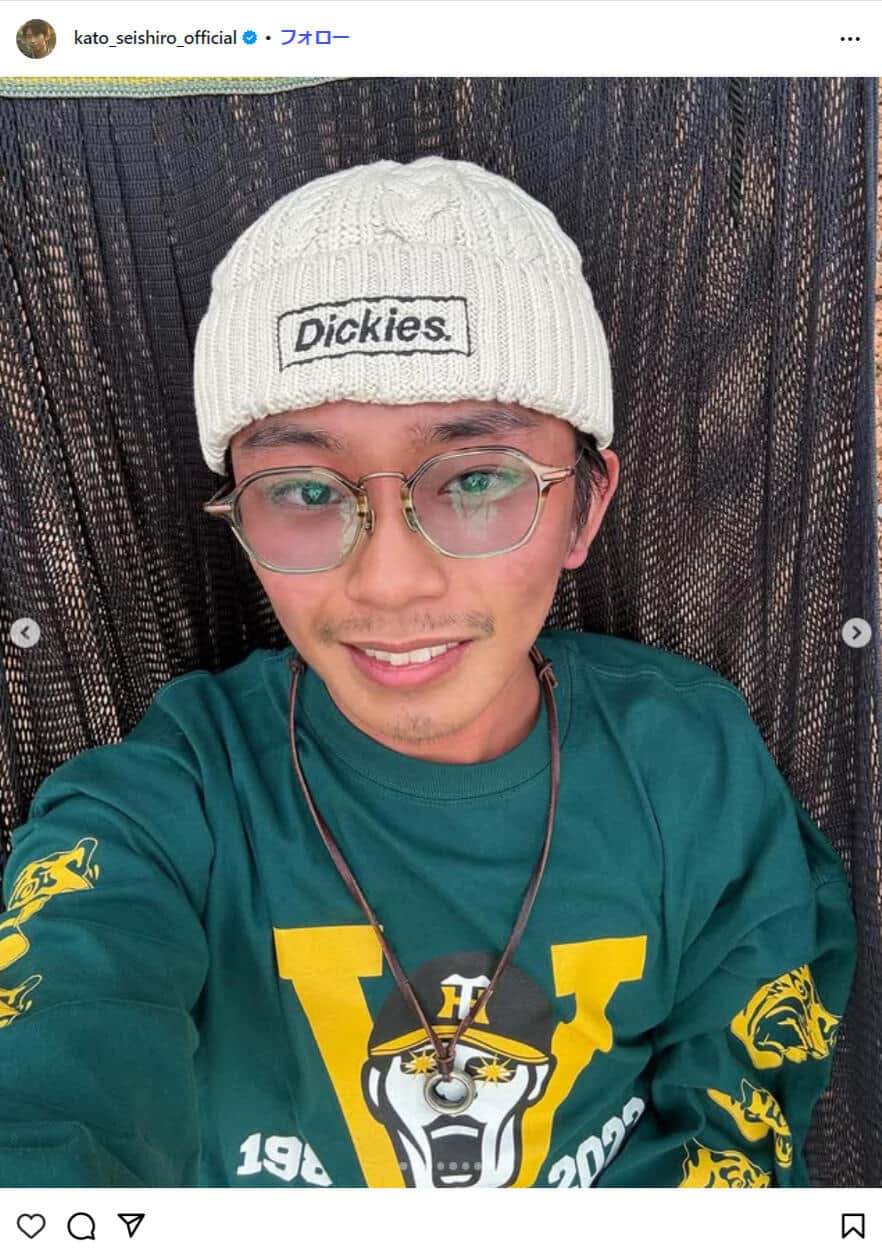 加藤清史郎さんのインスタグラム（＠kato_seishiro_official）より