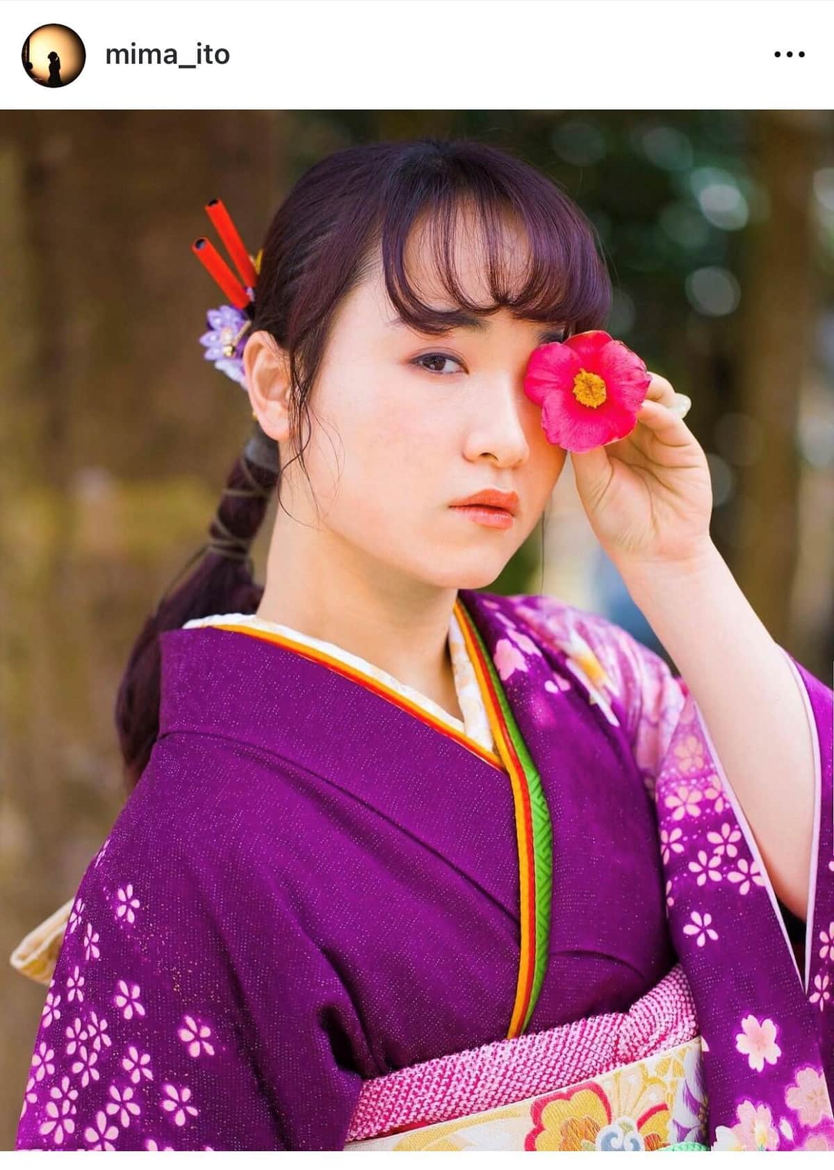 着物姿の伊藤（本人インスタグラムより）