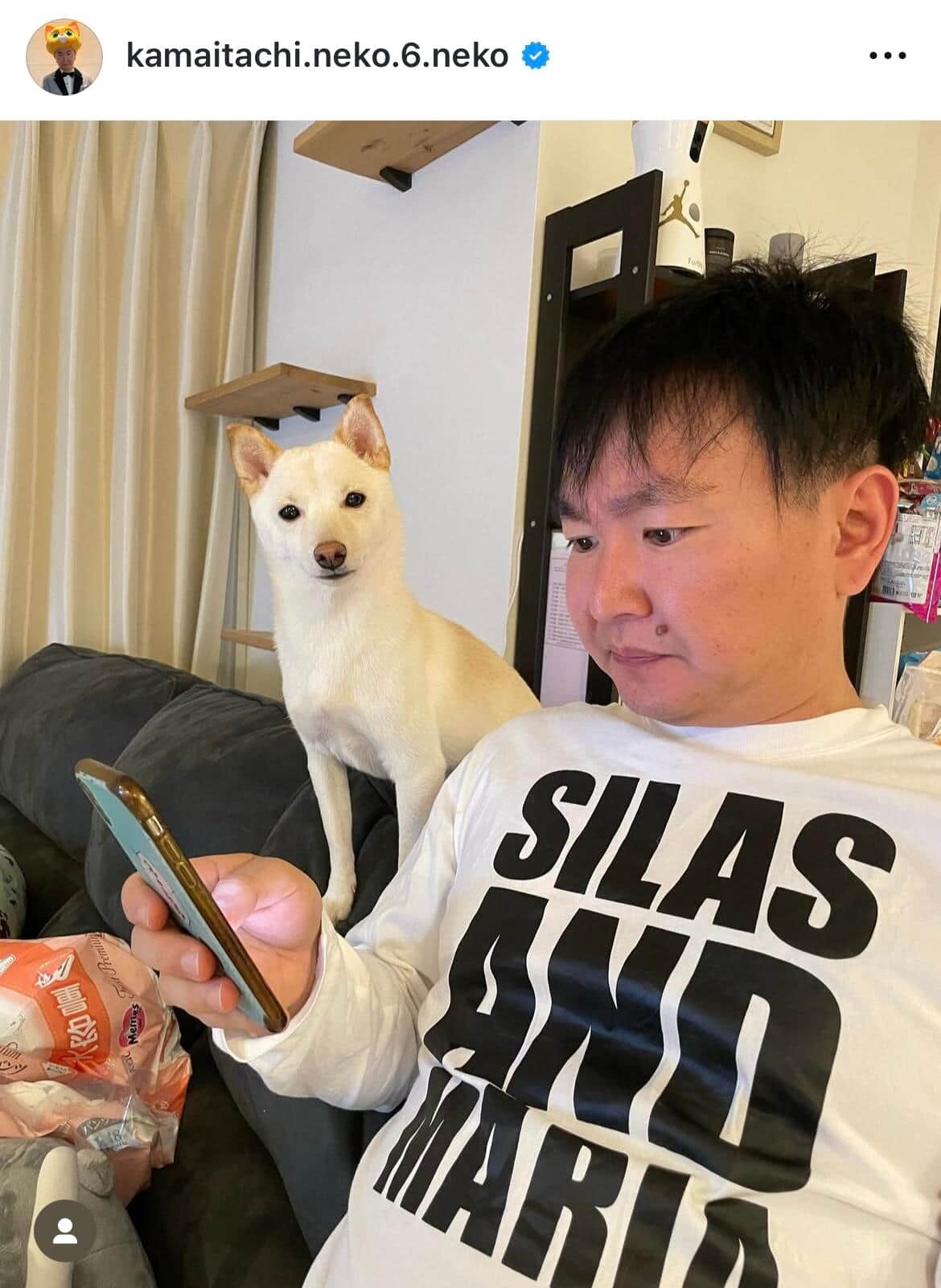 かまいたち・山内健司の愛犬むぎ、おもちゃで遊んで楽しそう　「最近はカエルがお気に入り」