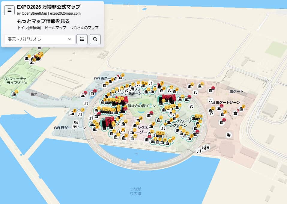 yumeの猫さんが開発した「万博非公式マップ」