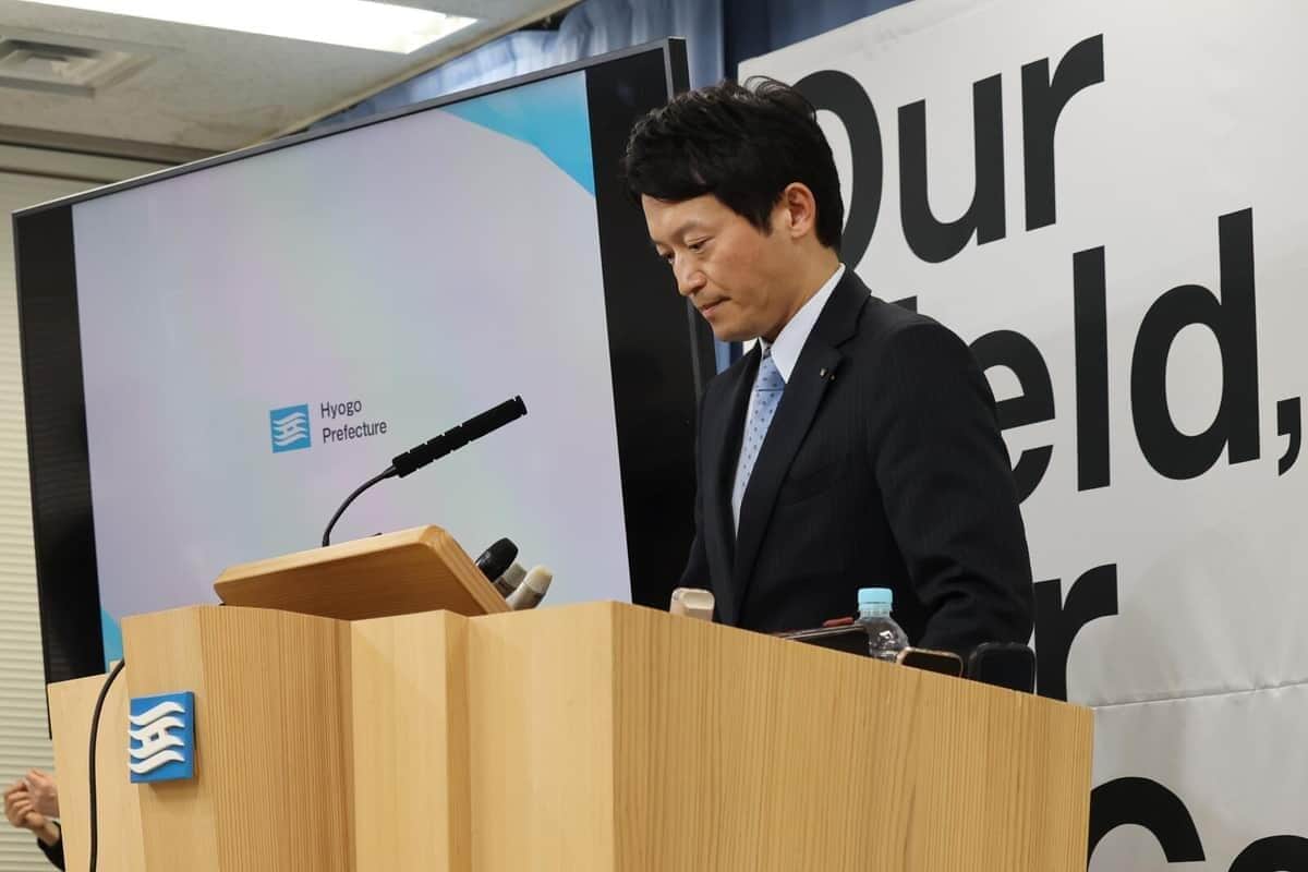 定例会見の斎藤元彦知事（3月27日撮影）
