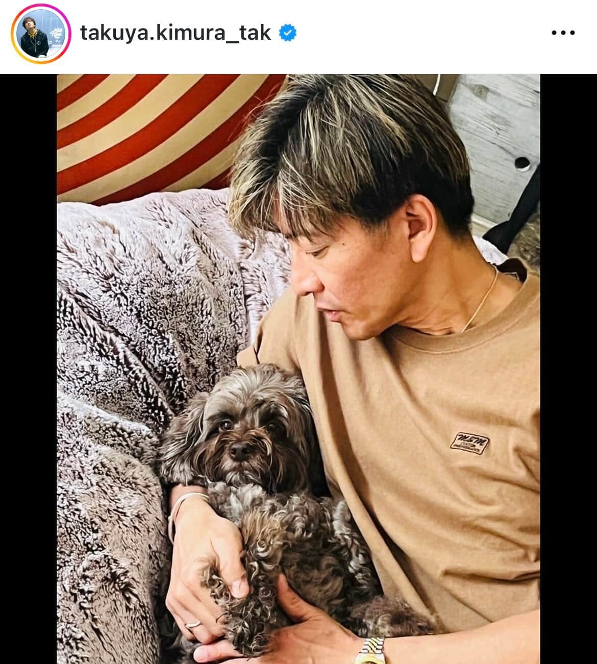 木村拓哉さんのインスタグラム（＠takuya.kimura_tak）より