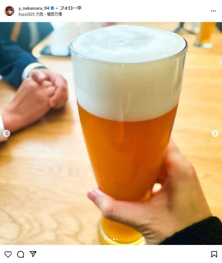 中丸雄一さんのインスタグラム（＠y_nakamaru_94）より