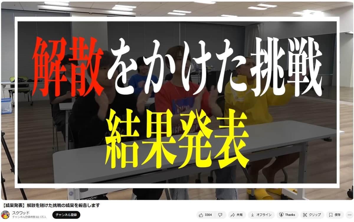 登録者82万人グループYouTuber、目標未達で解散を発表 5年間の活動終止符に「とても悔しい」