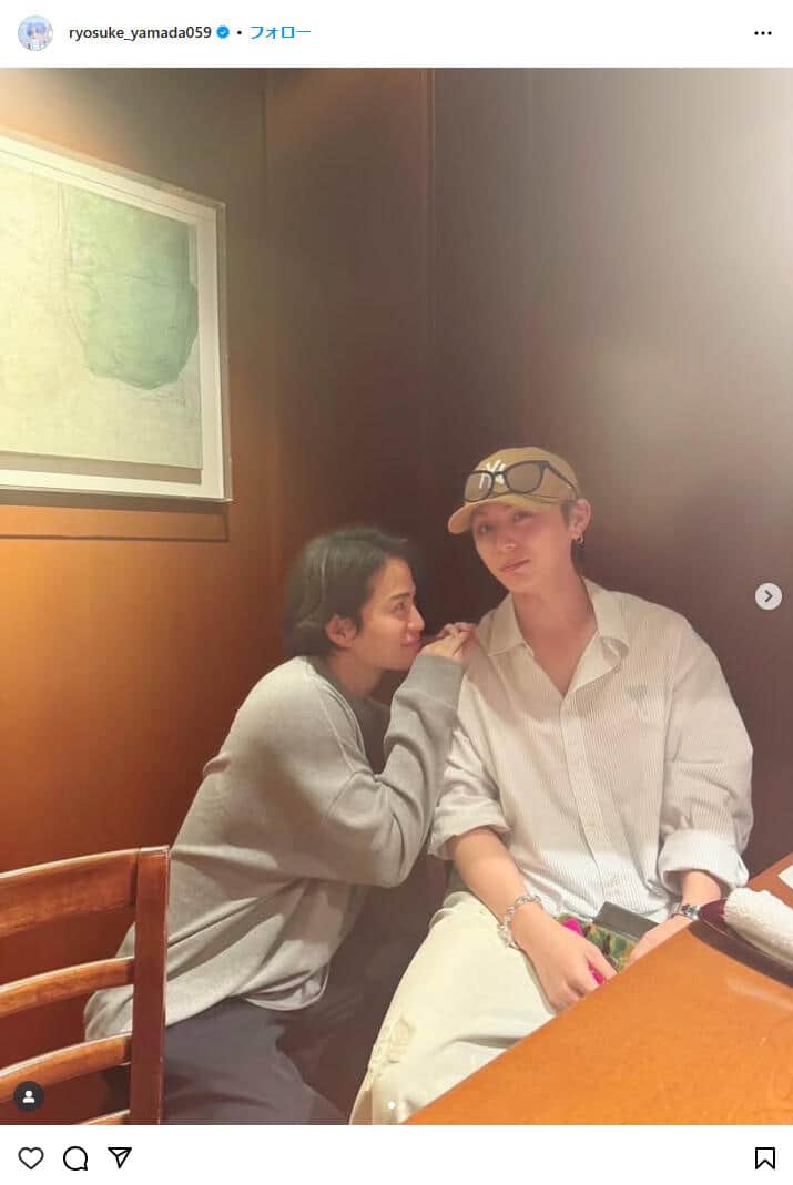 山田涼介さんのインスタグラム（＠ryosuke_yamada059）より