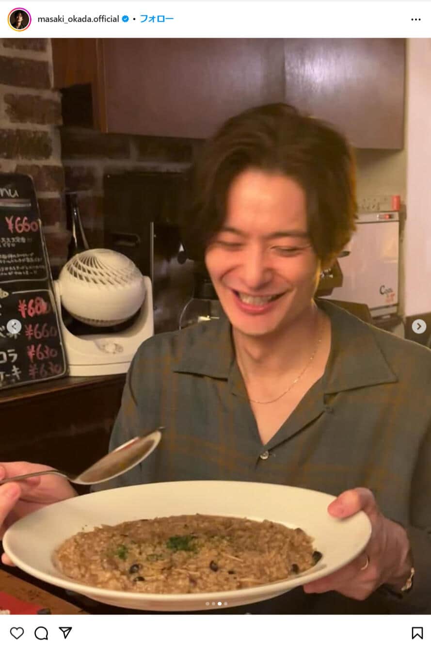 岡田将生さんのインスタグラム（＠masaki_okada.official）より