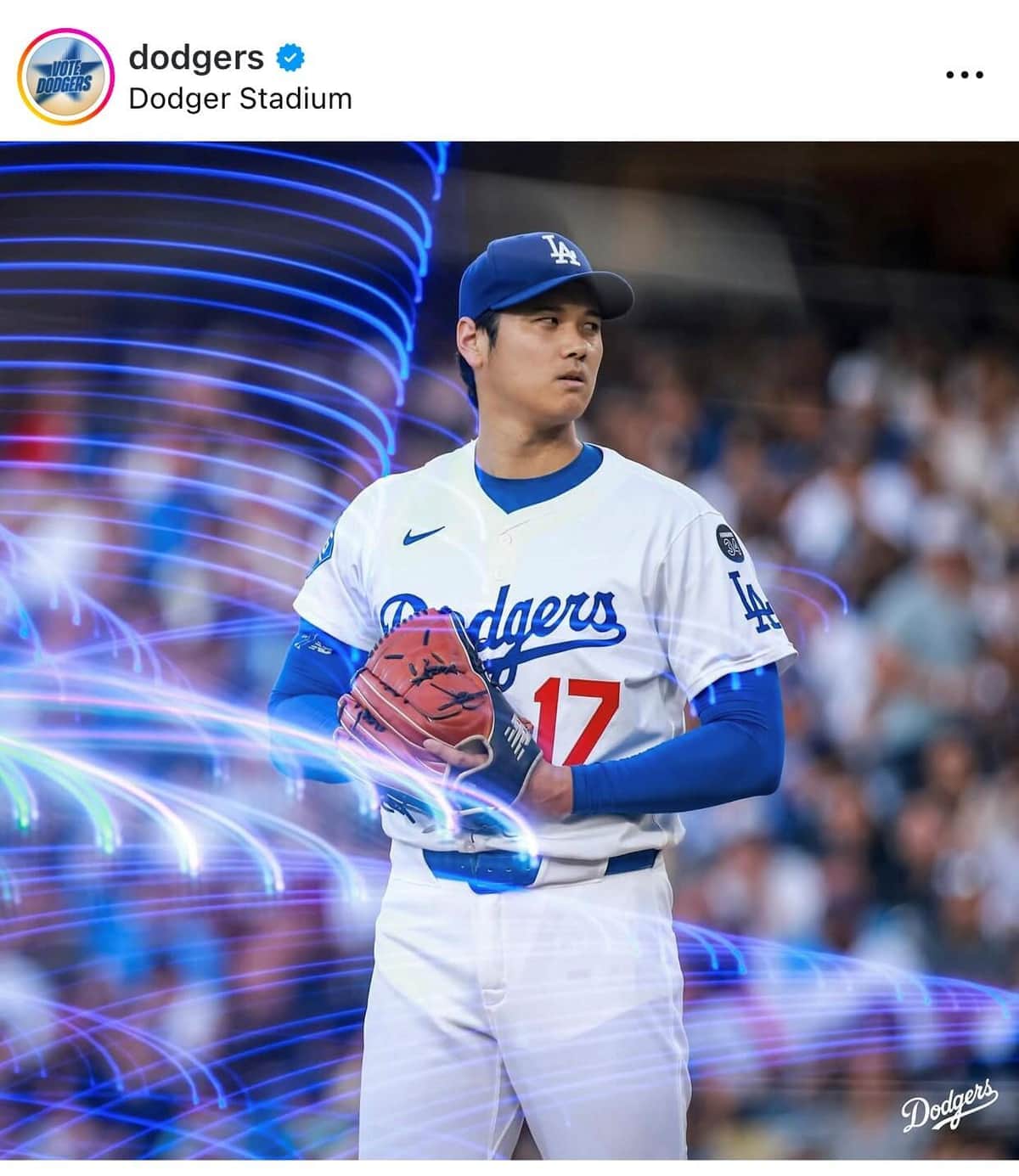 二刀流復活の大谷（ドジャースインスタグラムより）