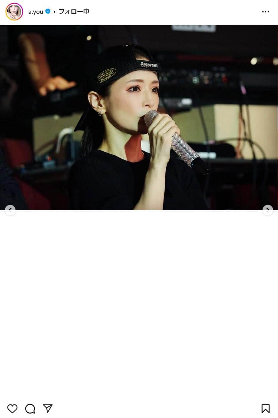 浜崎あゆみさんのインスタグラムより（a.you）