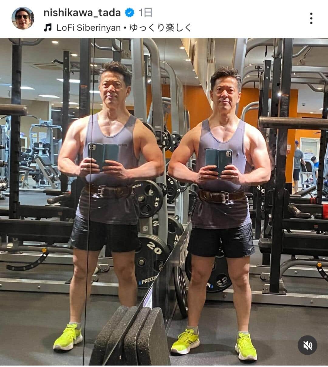 西川忠志さんのインスタグラム（＠nishikawa_tada）より