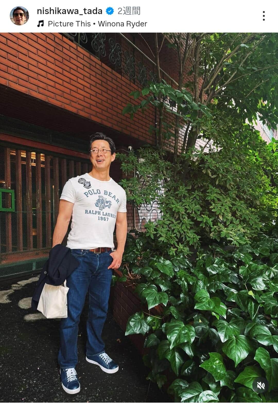 西川忠志さんのインスタグラム（＠nishikawa_tada）より