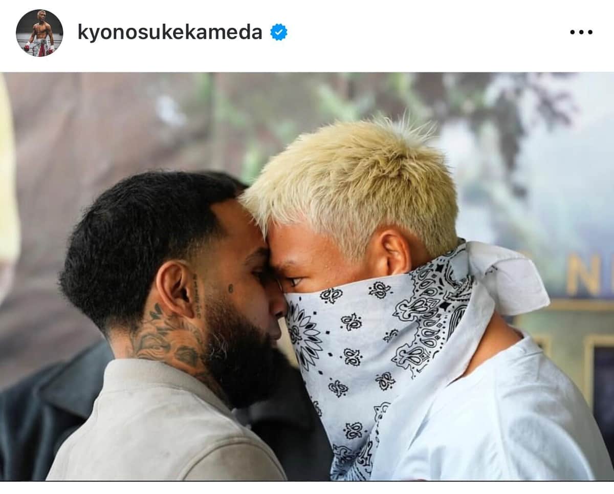 ネリをにらみつける亀田（本人インスタグラムより）