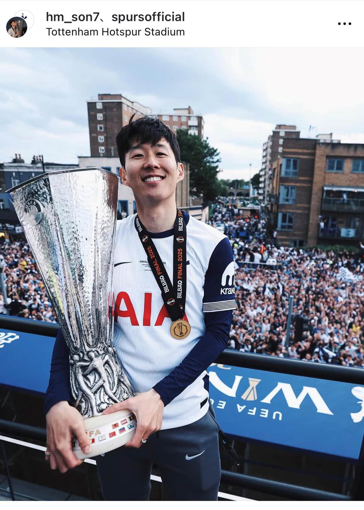 ソン・フンミン選手（クラブインスタグラムより）