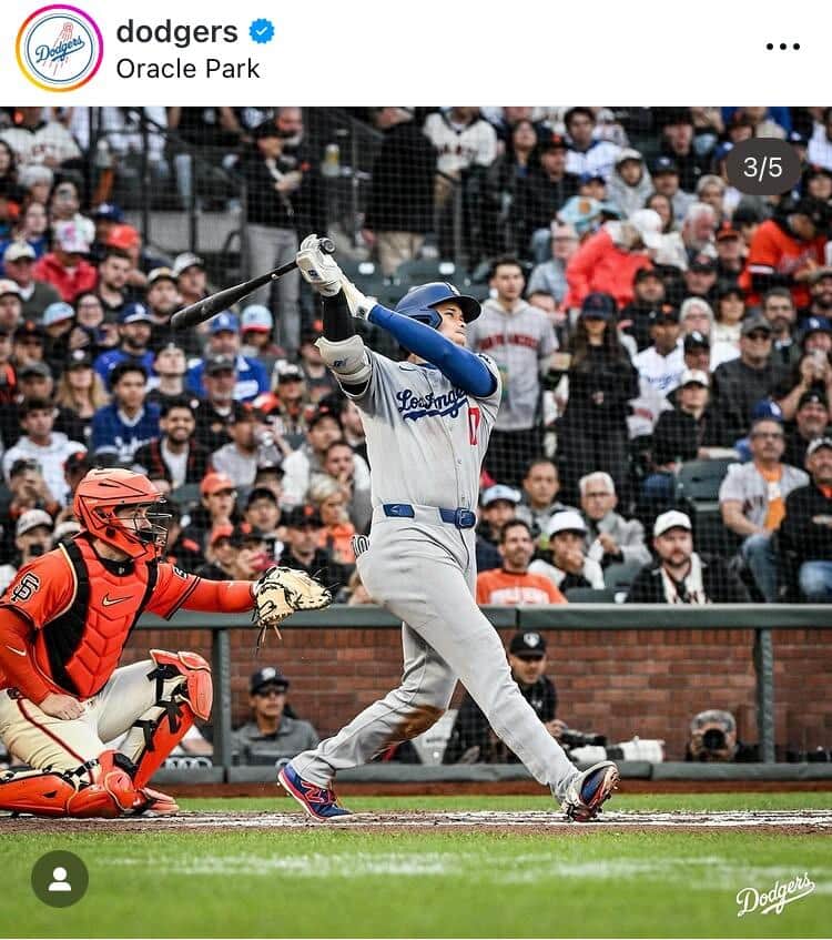 ドジャース公式インスタグラム（＠dodgers）より