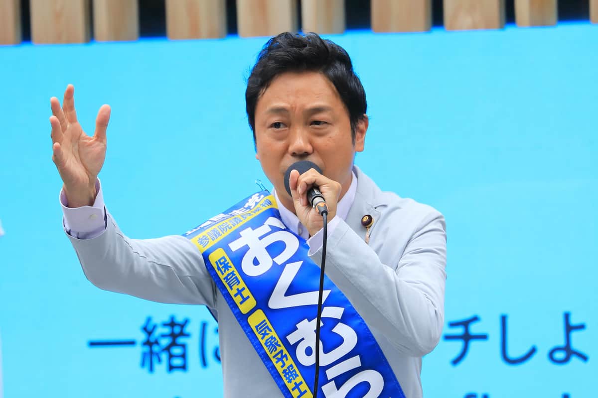 東京選挙区から立候補している奥村政佳参院議員
