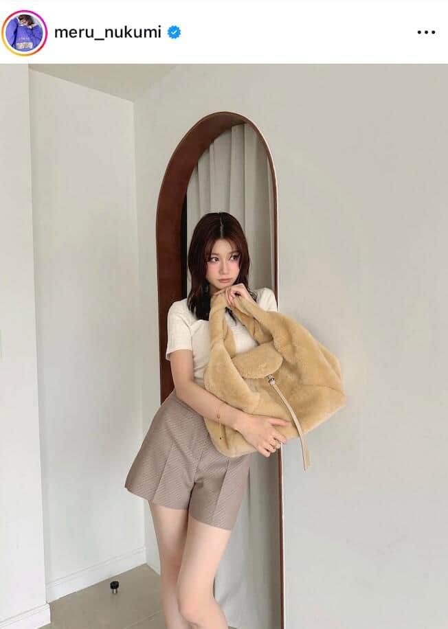 生見愛瑠さんのインスタグラム（＠meru_nukumi）より