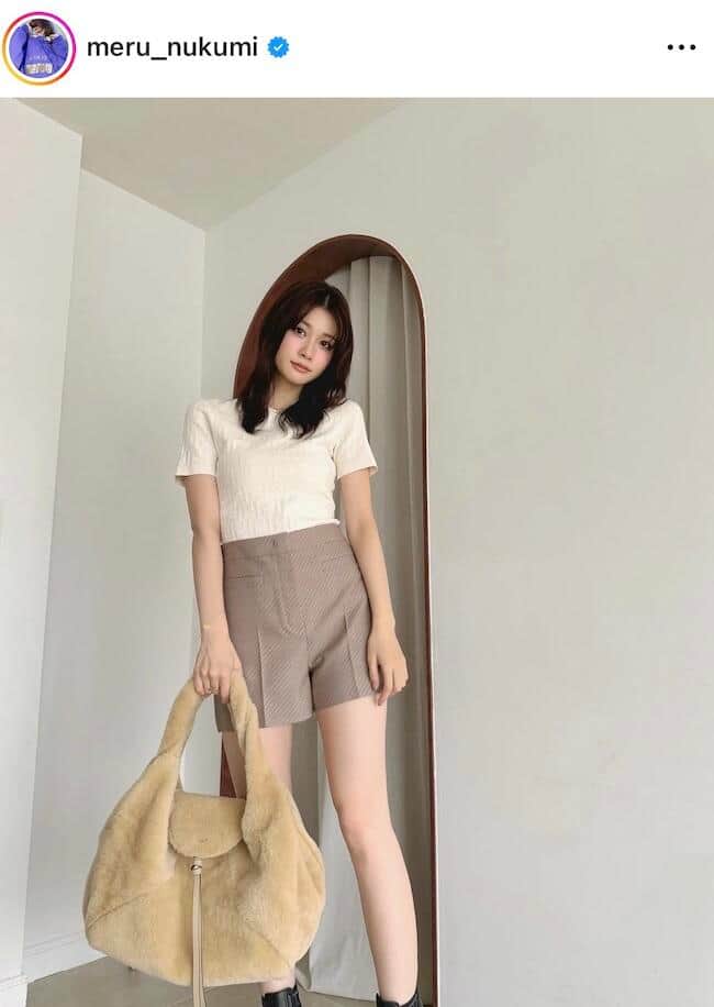 生見愛瑠さんのインスタグラム（＠meru_nukumi）より