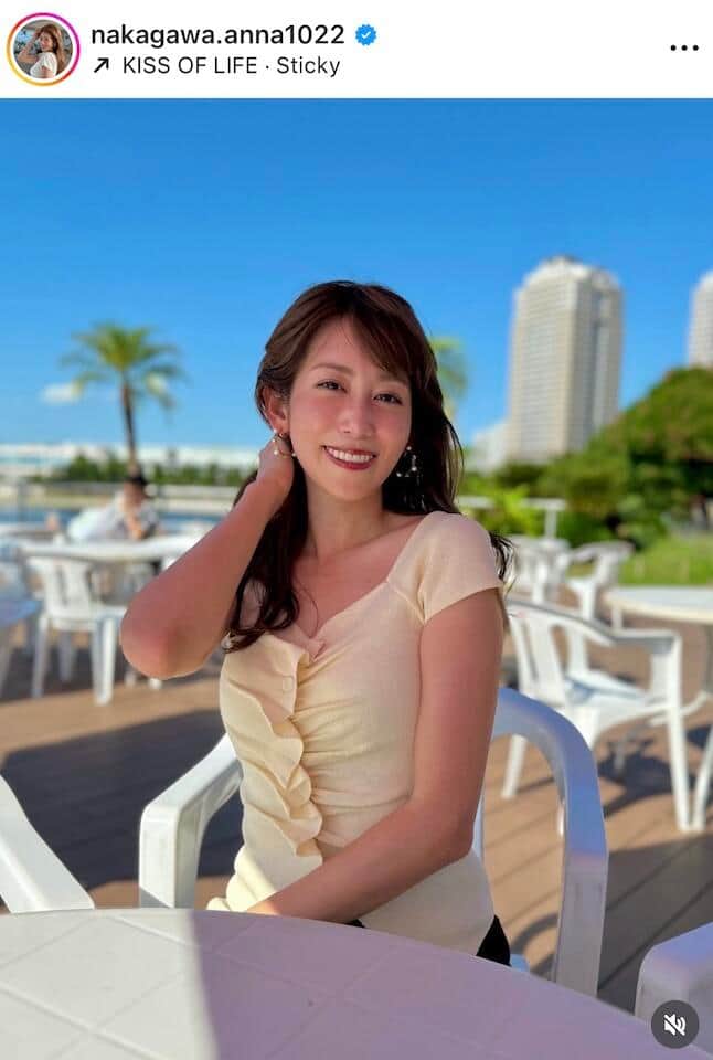 「天使降臨」元NHK中川安奈アナ、南国リゾート風な大人の色気にドキッ　「超可愛いすぎる」私服ショット