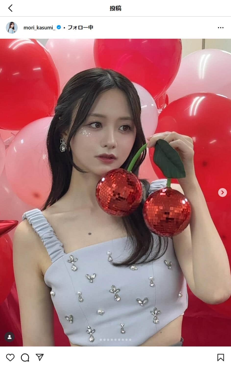 森香澄さんのインスタグラムより（mori_kasumi_）