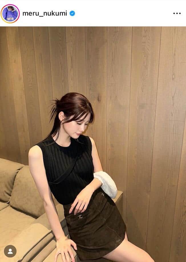生見愛瑠さんのインスタグラム（＠meru_nukumi）より