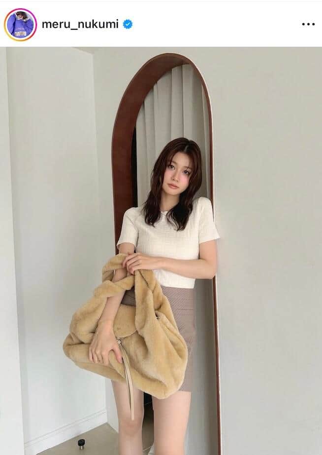 生見愛瑠さんのインスタグラム（＠meru_nukumi）より