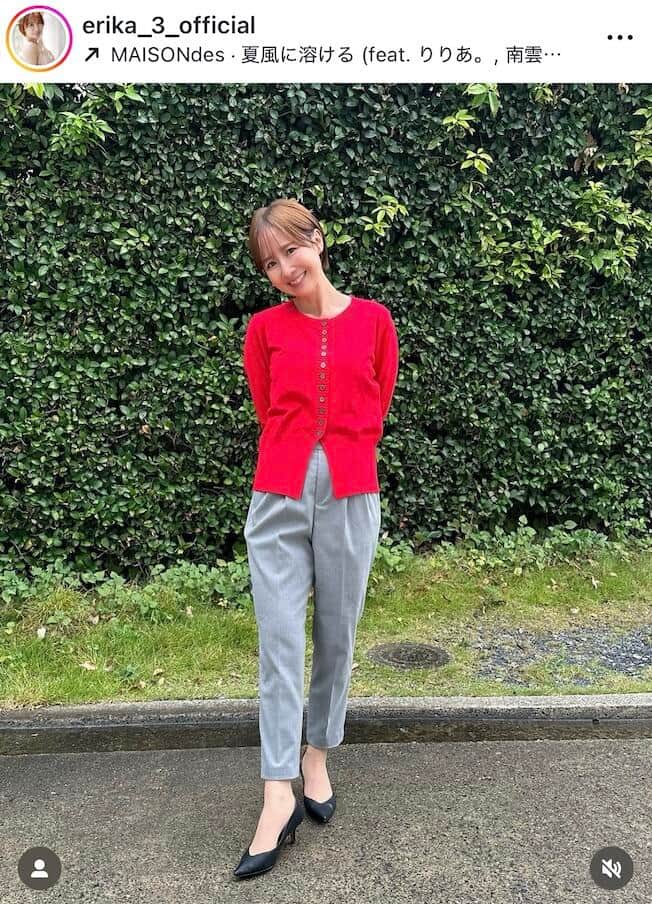 山川恵里佳43歳、年齢不詳の神スタイルに衝撃　「可愛いすぎる 」笑顔で引き締まったウエスト魅せ