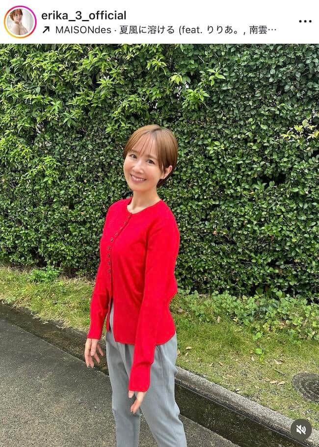 山川恵里佳さんのインスタグラム（＠erika_3_official）より