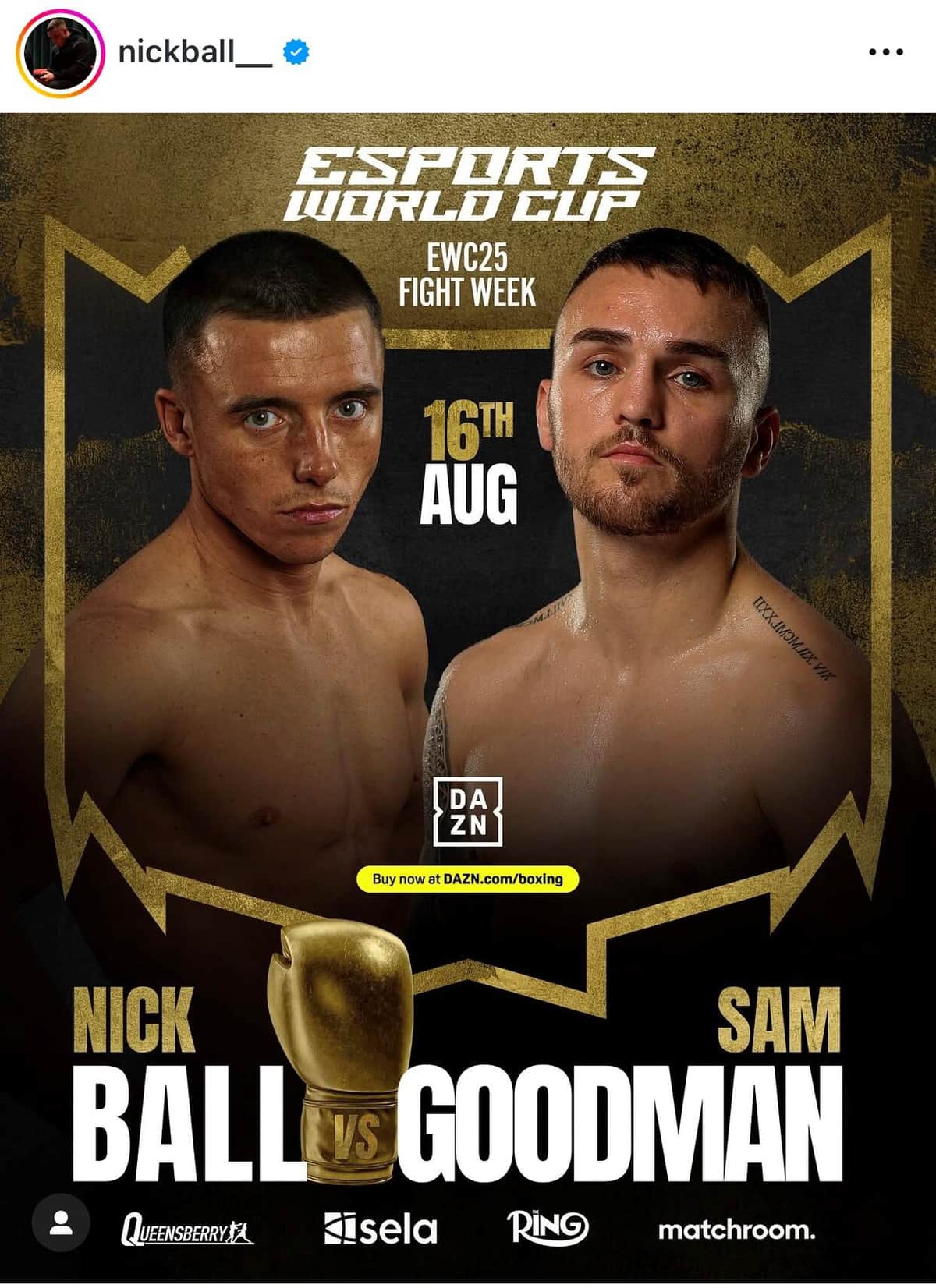 ボールVSグッドマン（ボールのインスタグラムより）