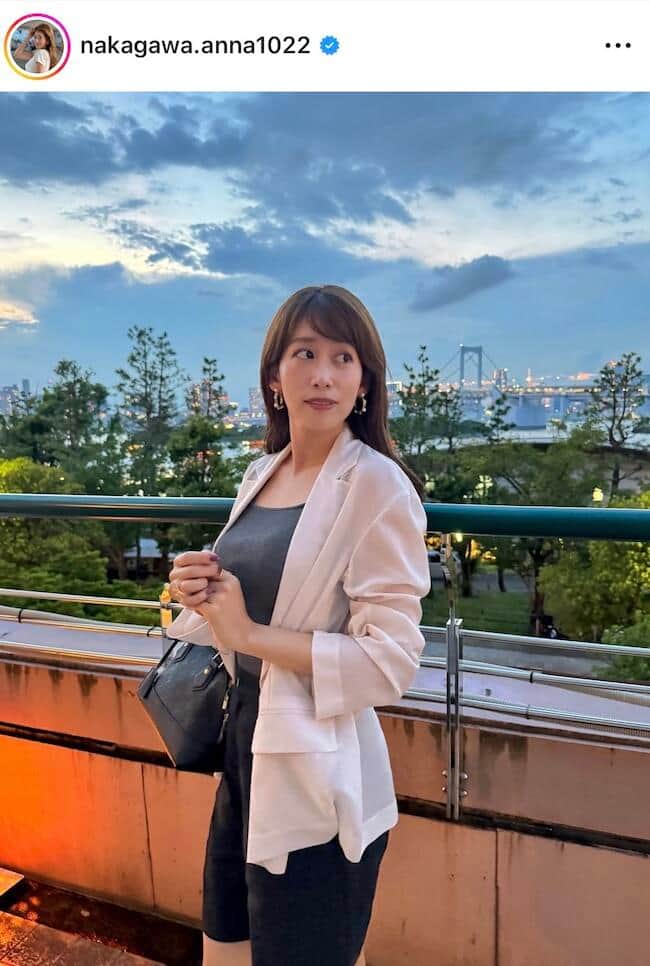 元NHK中川安奈アナ、トレーニングで美しさに磨き...透け感トップスの破壊力　「めっちゃキレイなスタイル」