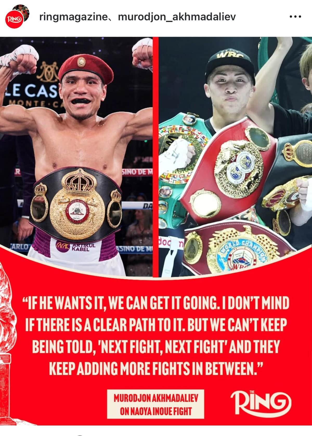 米ESPN選出「年間最優秀選手」...井上尚弥が4戦全KOならば「栄冠を手にする可能性が高い」　9・14アフマダリエフ戦