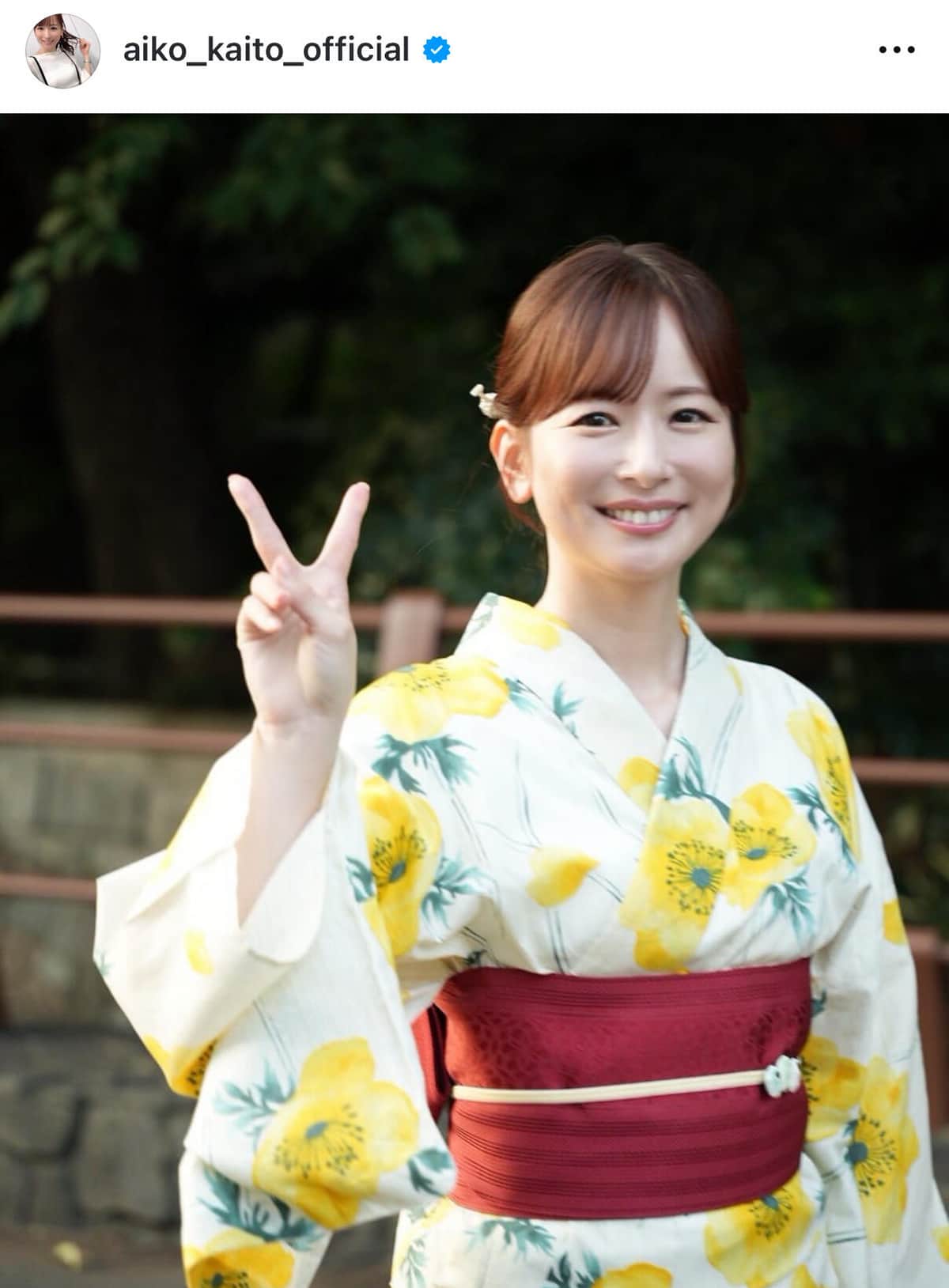皆藤愛子さんのインスタグラム（＠aiko_kaito_official）より