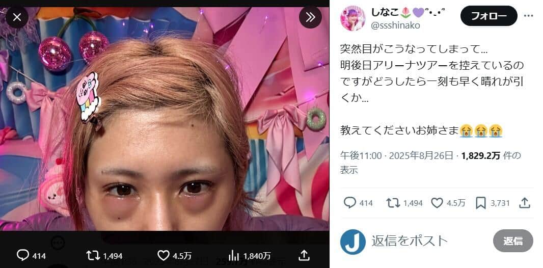 しなこさんのX（＠ssshinako）より